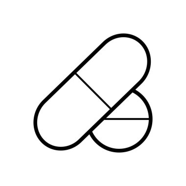 Tıp için siyah çizgi simgesi