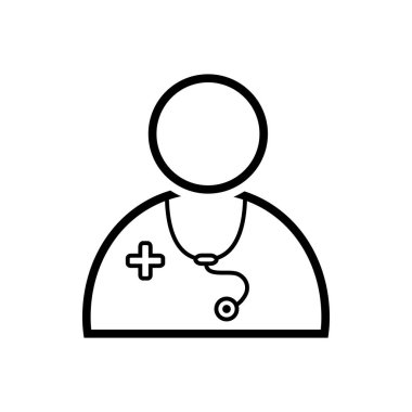 Doktor Doktor siyah çizgi simgesini