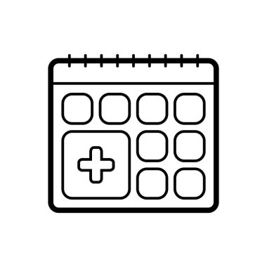 Siyah çizgi simgesini takvim için