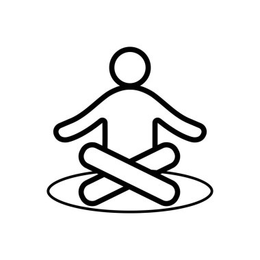 Yoga için siyah çizgi simgesi