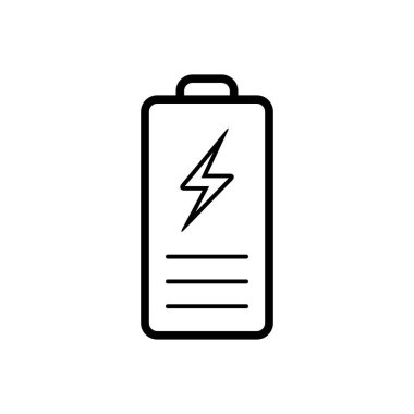 Pil için siyah çizgi simgesi 