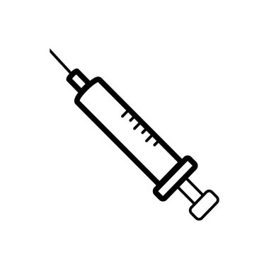 Siyah çizgi simgesini enjeksiyon için 