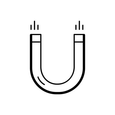 Mıknatıs için siyah çizgi simgesi 