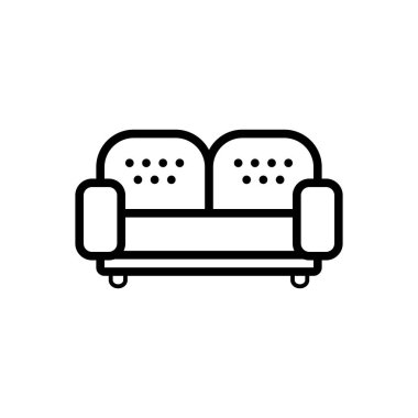 Siyah çizgi simge kanepe için