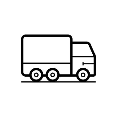 Kamyon siyah çizgi simgesini