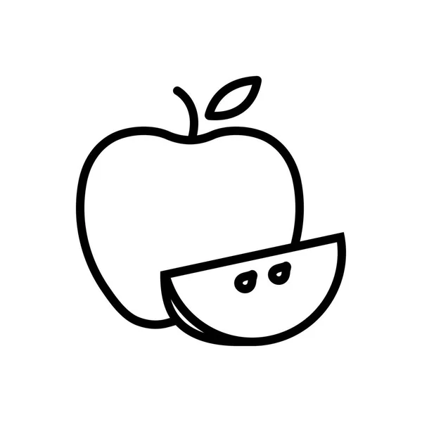 Black Line Icon Apple — Stock Vector