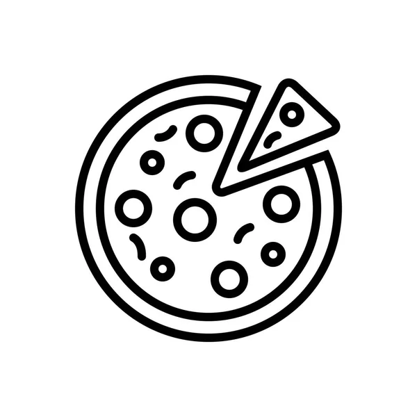 Black Line Icon Pizza — Stock Vector