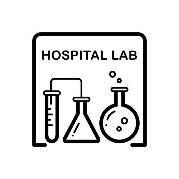 Icono Línea Negra Para Investigación Médica — Vector de stock