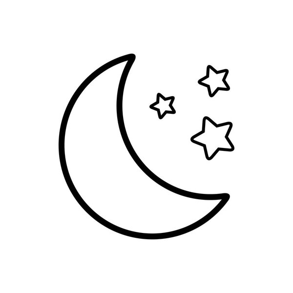 Black line icon for Moon