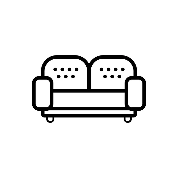 Black Line Icon Sofa — Stock Vector