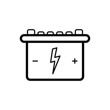  Pil için siyah çizgi simgesi