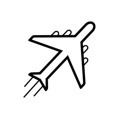 Uçak siyah çizgi simgesini 