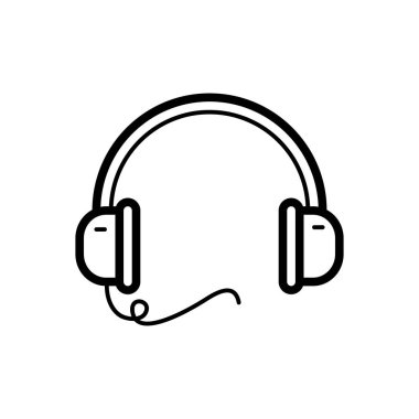  Kulaklık siyah çizgi simgesini