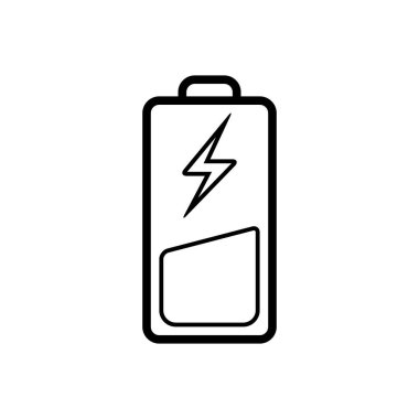 Pil için siyah çizgi simgesi