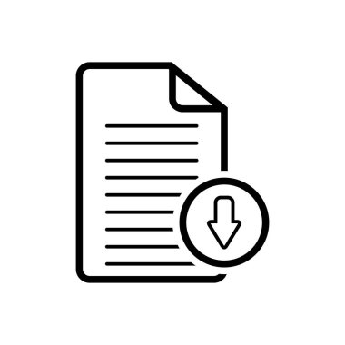  Belge download app için siyah çizgi simgesi