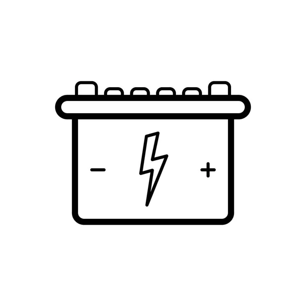 Black Line Icon Battery — Stock Vector