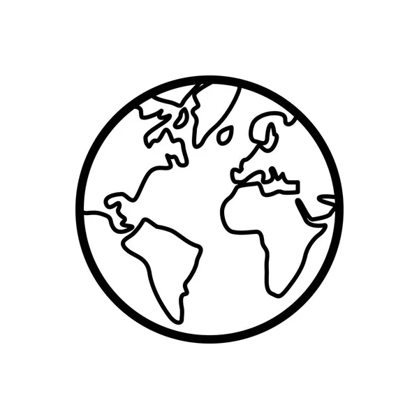 Icono Línea Negra Para Globe — Vector de stock
