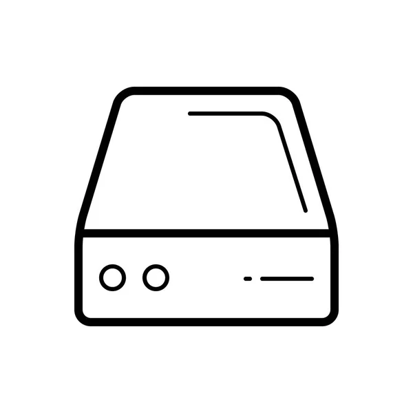 Black Line Symbol Für Festplatte — Stockvektor