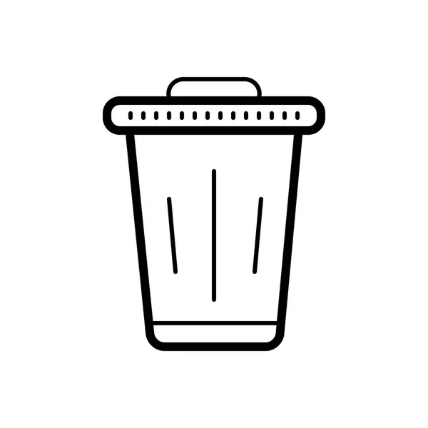 Schwarze Linie Symbol Für Mülleimer — Stockvektor
