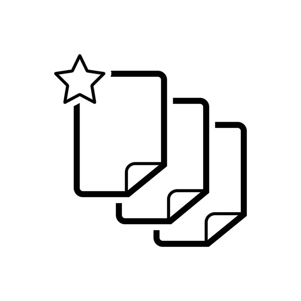 Schwarze Linie Symbol Für Beliebte Datei — Stockvektor