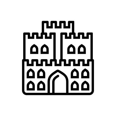  Castle için siyah çizgi simgesi 