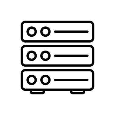  Datacenter siyah çizgi simgesini