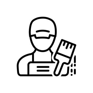  Ressam için siyah çizgi simgesi