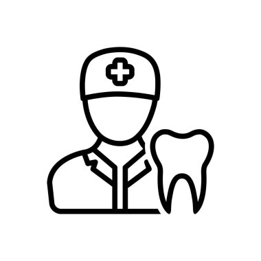  Diş hekimi siyah çizgi simgesini