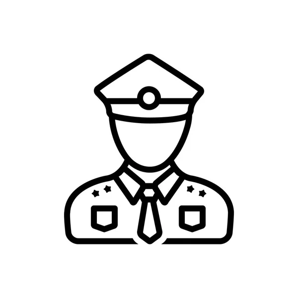 Black Line Icon Policeman — Stock Vector