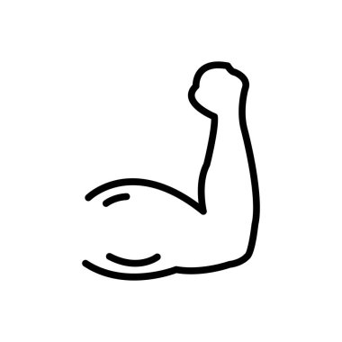 Güçlü kasları için siyah çizgi simgesi 