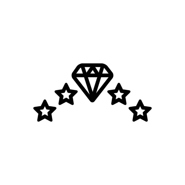 Icono Línea Negra Para Diamond — Vector de stock