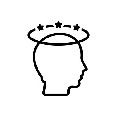 Depresyon için siyah çizgi simgesi 