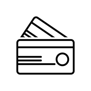 Kredi kartı için siyah çizgi simgesi 