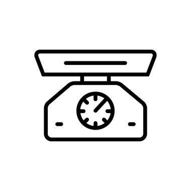 Ağırlık ölçek siyah çizgi simgesini