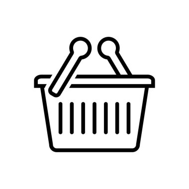 Alışveriş sepeti için siyah çizgi simgesi