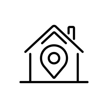 Ev konumuna siyah çizgi simgesini