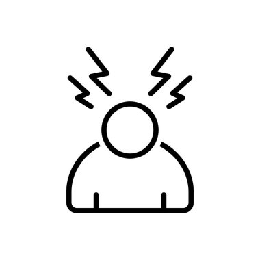 Stres için siyah çizgi simgesi