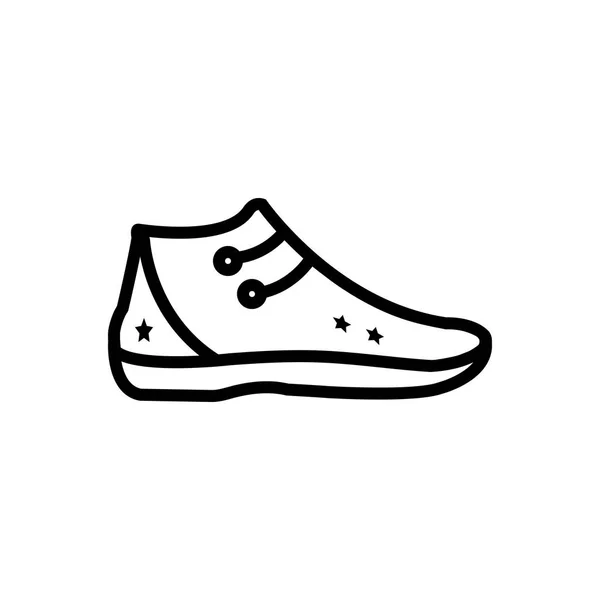 Ícone Linha Preta Para Sapato — Vetor de Stock