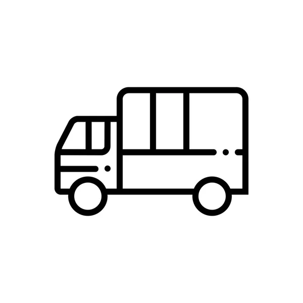 Icône Ligne Noire Pour Camion — Image vectorielle