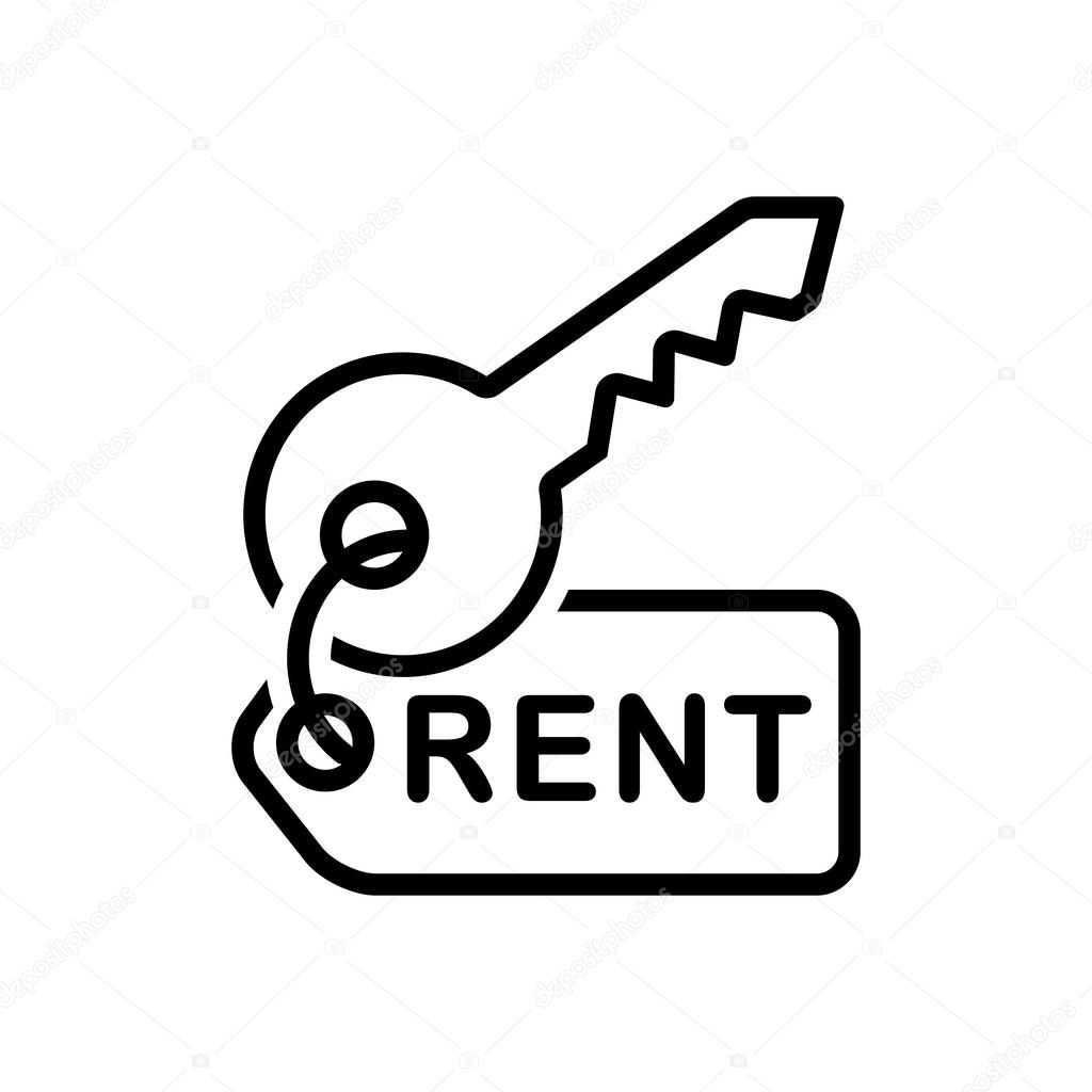 Black line icon for Rent