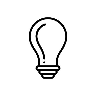 Ampul için siyah çizgi simgesi