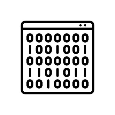 İkili kod siyah çizgi simgesini