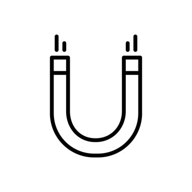 Mıknatıs için siyah çizgi simgesi 