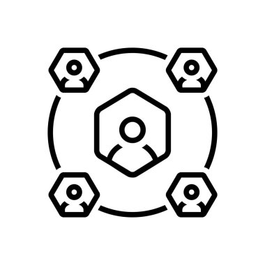 Sosyal hizmet için siyah çizgi simgesi 