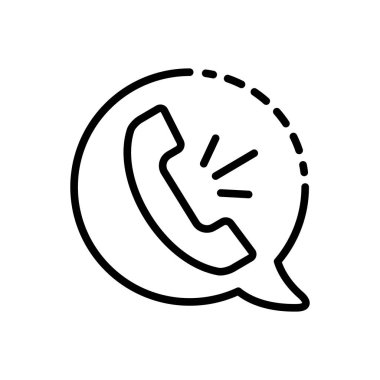 Sesli arama için siyah çizgi simgesi