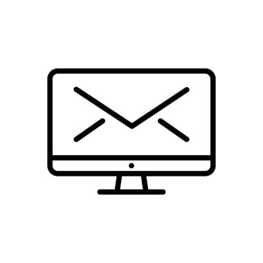 E-posta için siyah çizgi simgesi 