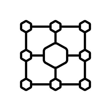 Ağ yapısı için siyah çizgi simgesi