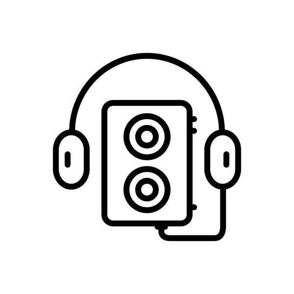 Icono Línea Negra Para Walkman — Vector de stock