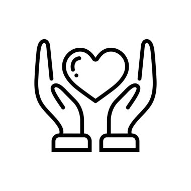 Black line icon for Compassionate  clipart