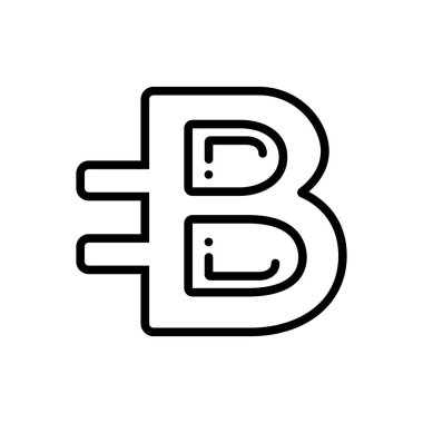 Bytecoin siyah çizgi simgesini